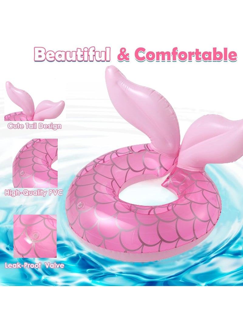 TAPIT 48cm Mermaid Pool Float Mermaid Tail Shaped Pool Swimming Float Tube Ring Floatie Summer Water Fun Beach Party Swimming Pool Toys for 3+ Year Water Activities - Image 2